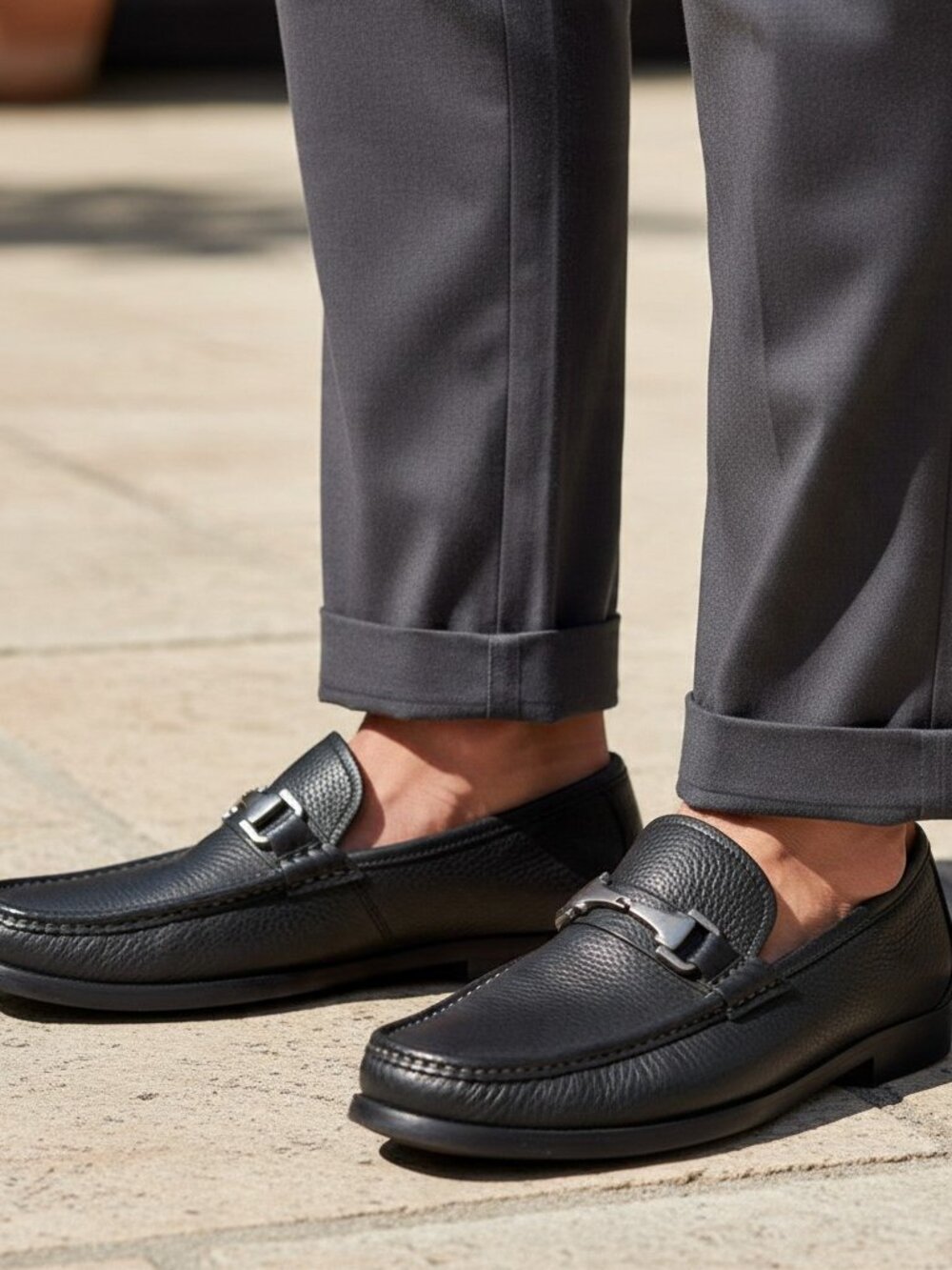 Allen Edmonds "Firenze" Black Pebble Leather Loafer